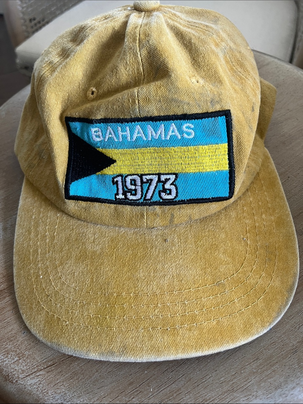 Love Bahamas Flag Cap StrapBack Unisex  1973 Embroidered Butterscotch 100% C